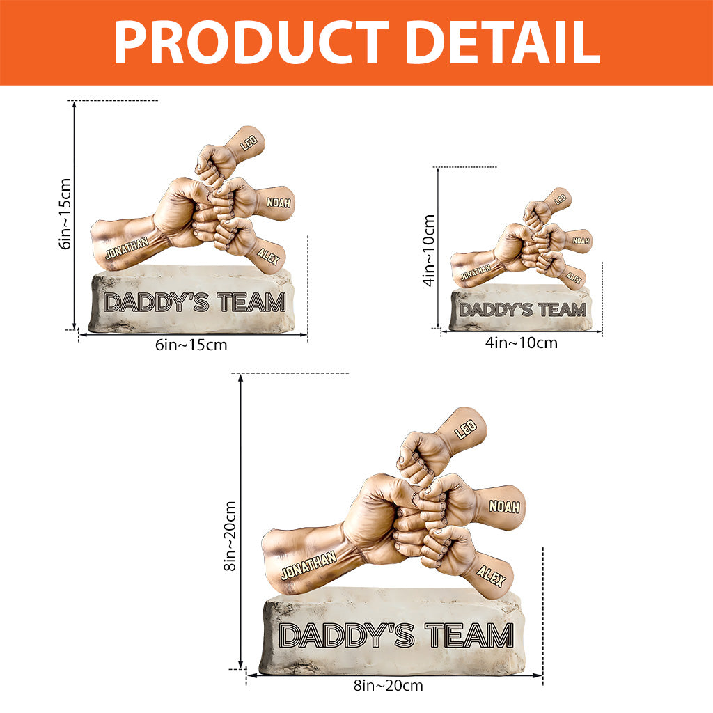 Daddy's Team - Personalized Father Custom Shaped Acrylic Plaque
