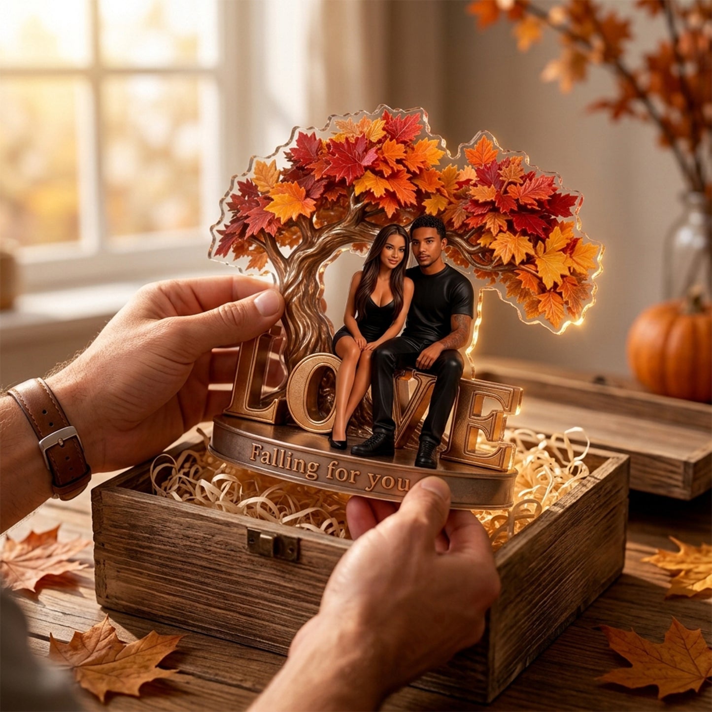 Falling For You Autumn Vibes - Personalized Couple 2-Side Printed Acrylic Plaque