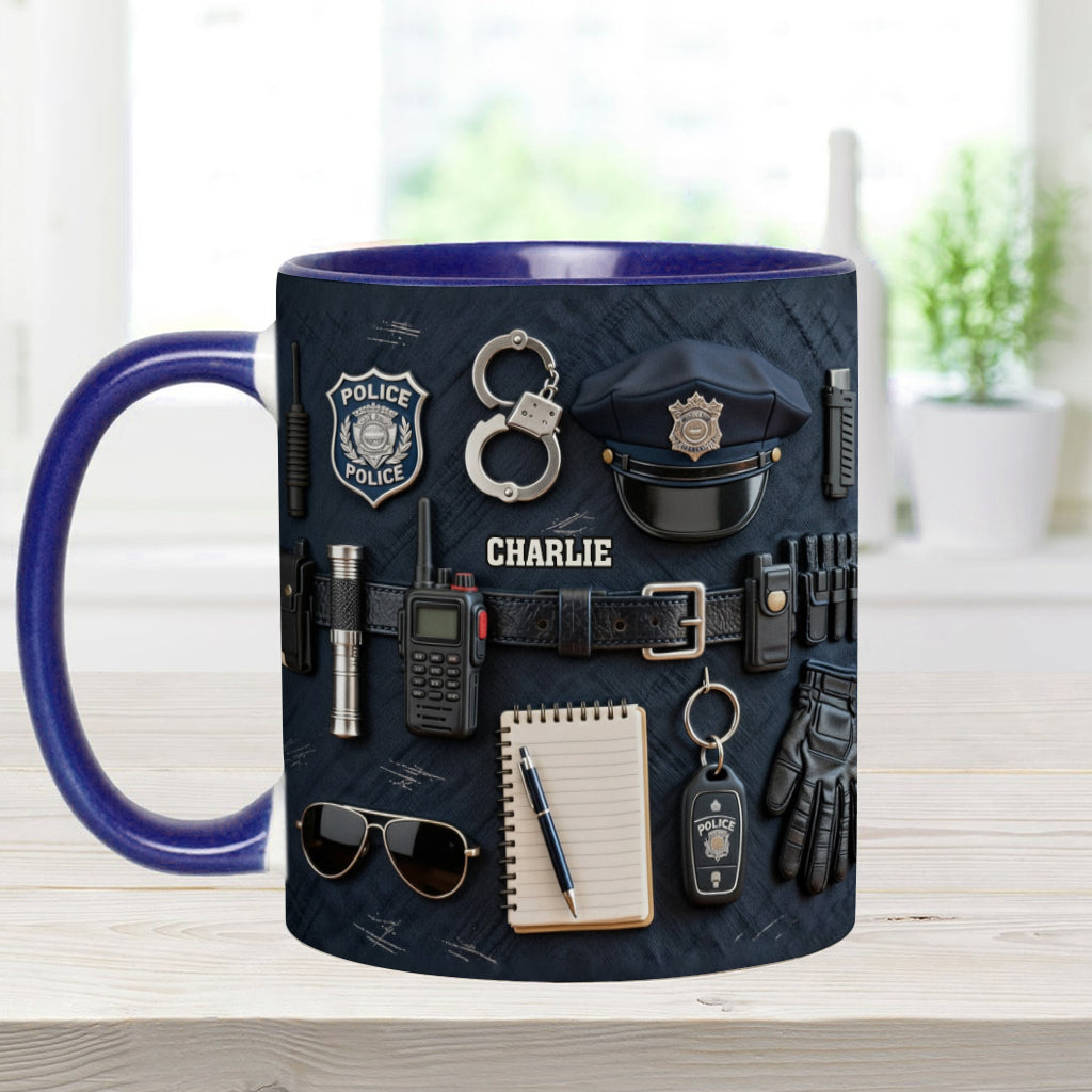 Police Officer - Personalized Police Officer Accent Mug