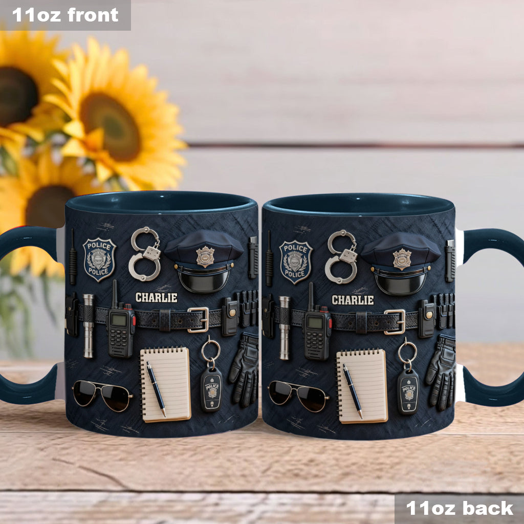 Police Officer - Personalized Police Officer Accent Mug