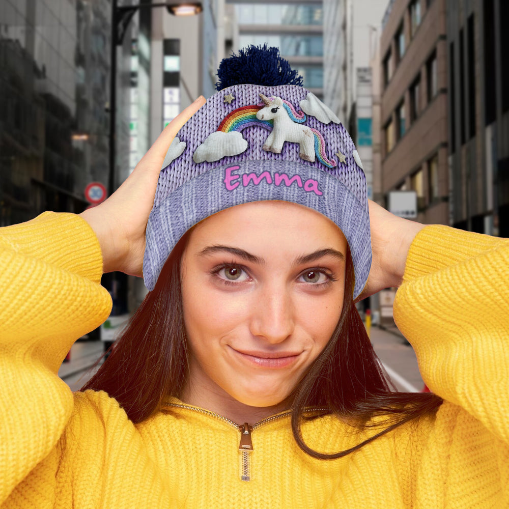 Unicorn - Personalized Kid Beanie Hat