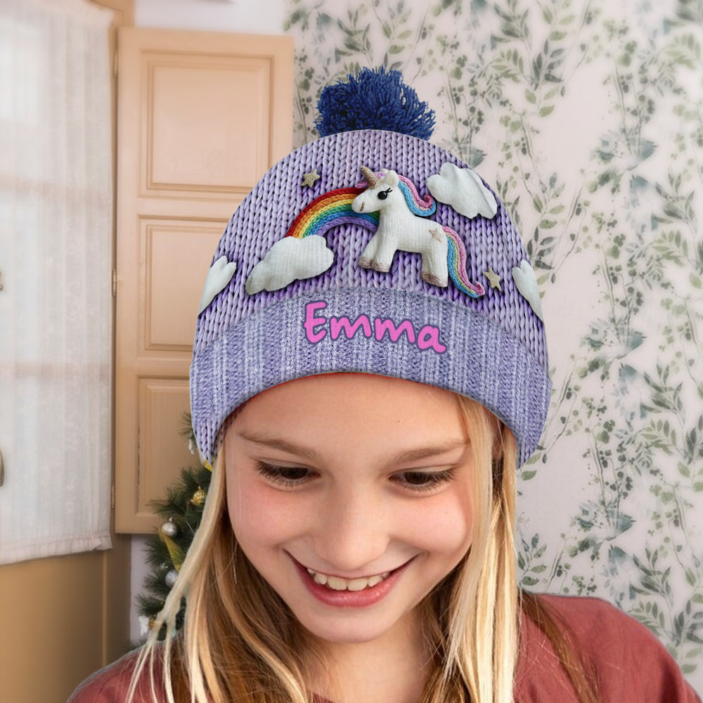 Unicorn - Personalized Kid Beanie Hat