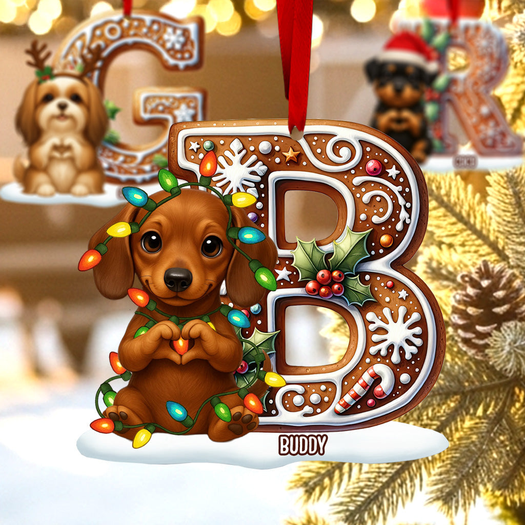 Custom Initial For Dog/ Cat Lovers - Personalized Dog Custom Shaped Ornament