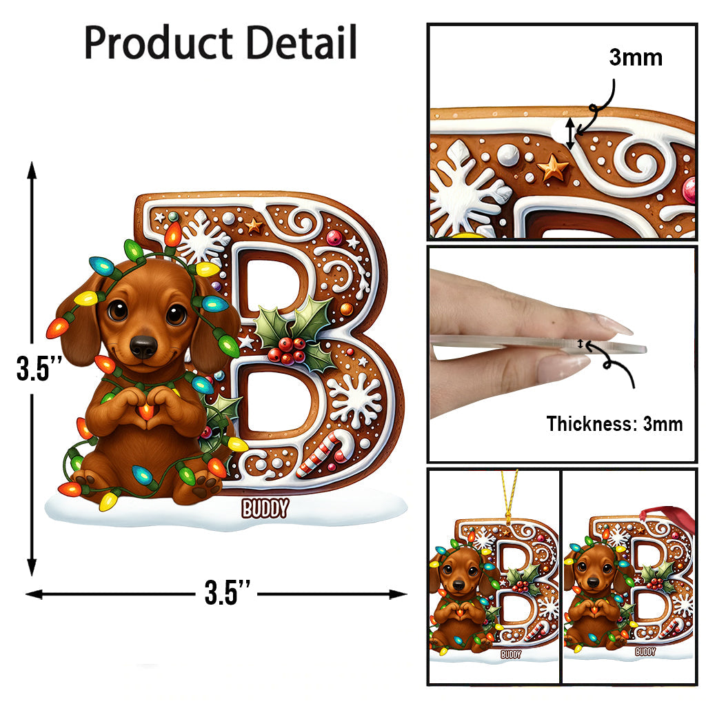 Custom Initial For Dog/ Cat Lovers - Personalized Dog Custom Shaped Ornament