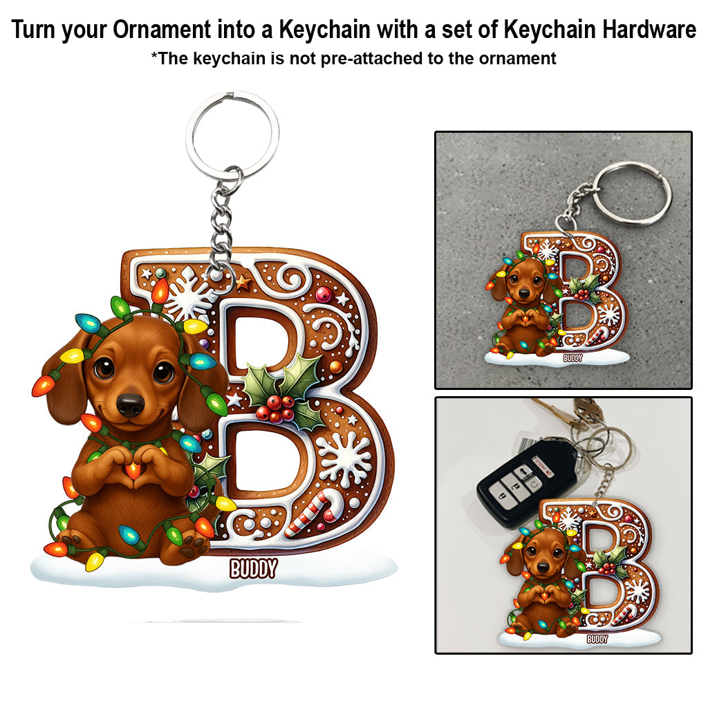 Custom Initial For Dog/ Cat Lovers - Personalized Dog Custom Shaped Ornament