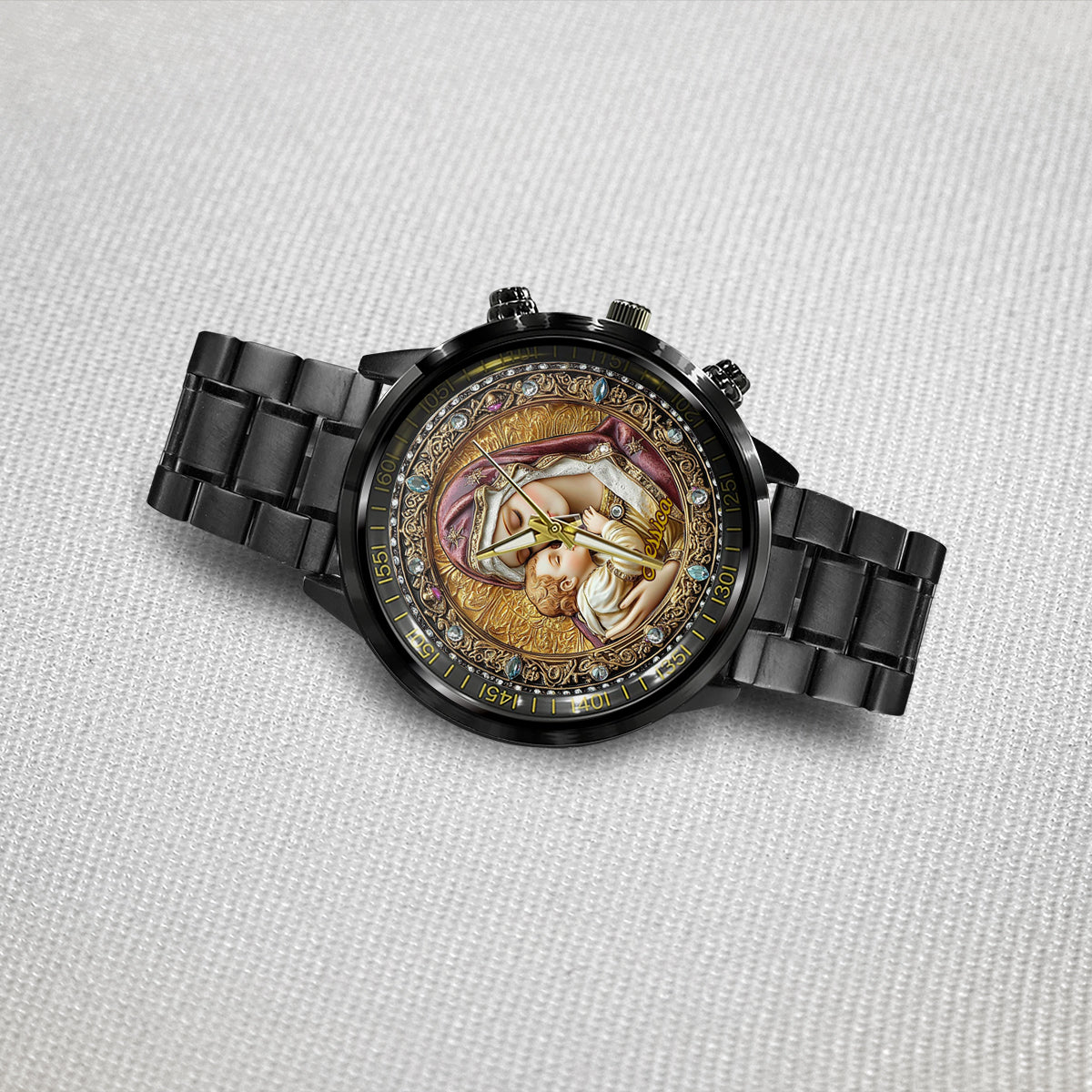 Catholight Divine Madonna And Child - Personalized Christian Hand Watch
