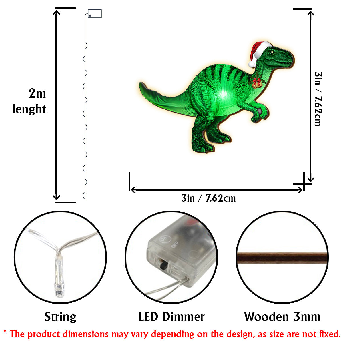 Dinosaur - Personalized Kid String Lights