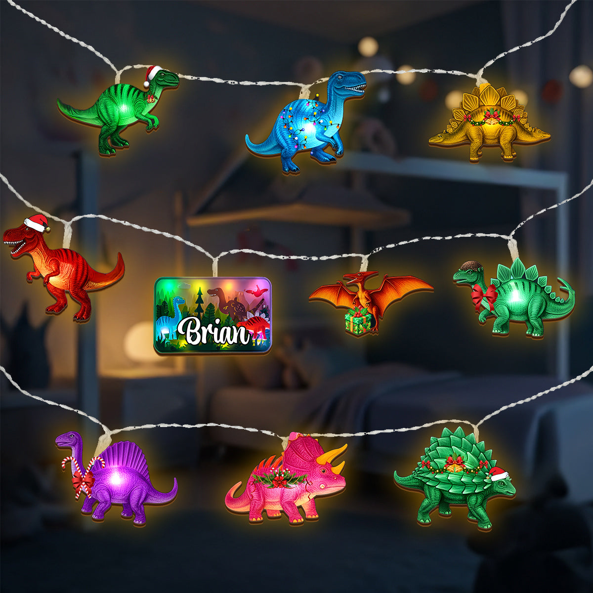 Dinosaur - Personalized Kid String Lights