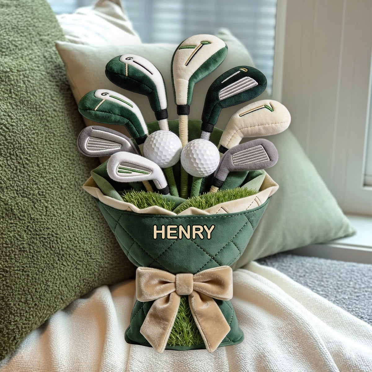 Love Golf - Personalized Golf Premium Faux Fur Pillow