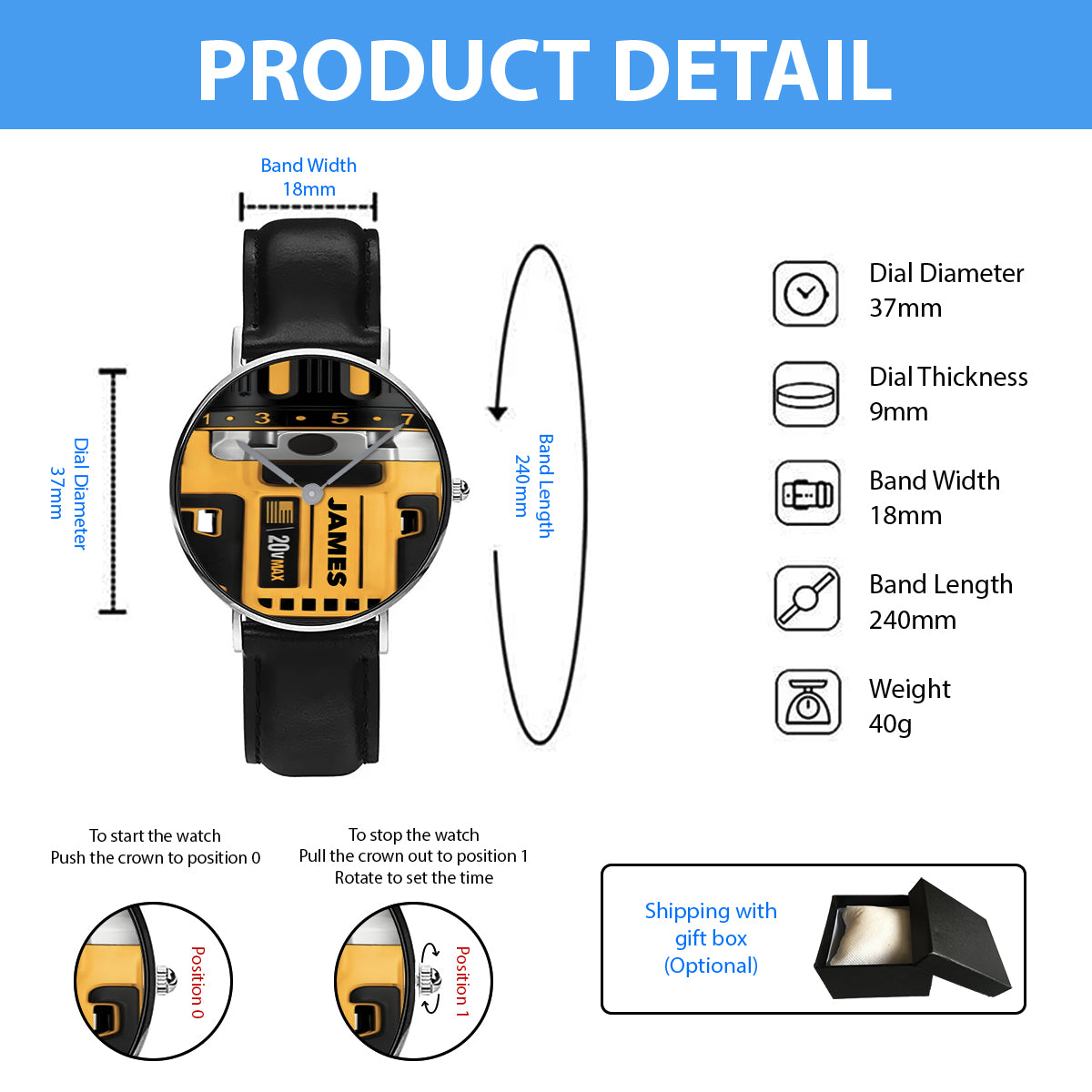 Mechanic Tool - Personalized Mechanic Hand Watch