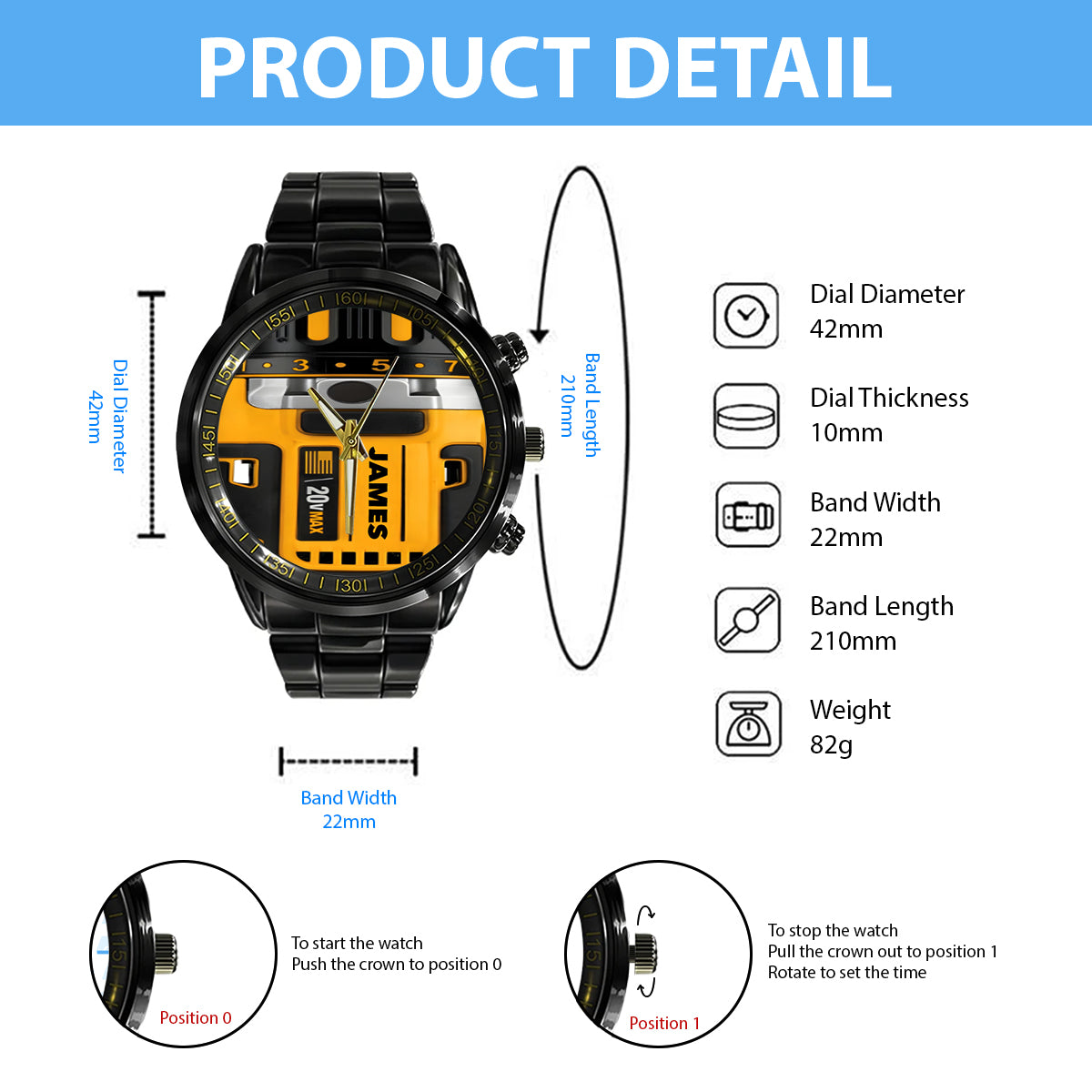 Mechanic Tool - Personalized Mechanic Hand Watch