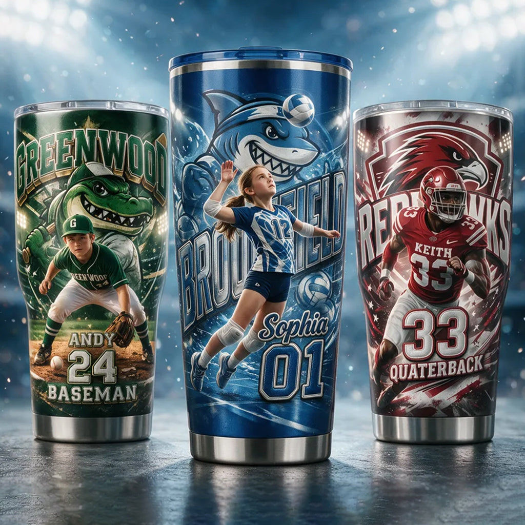 Custom Any Sport From Any Photo - Personalized Volleyball Tumbler