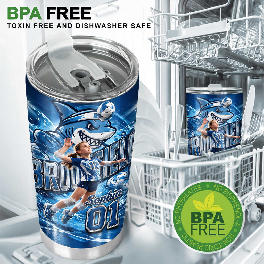 Custom Any Sport From Any Photo - Personalized Volleyball Tumbler