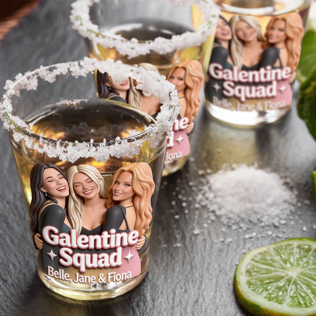 Galentine Squad - Personalized Bestie Shot Glasses Set
