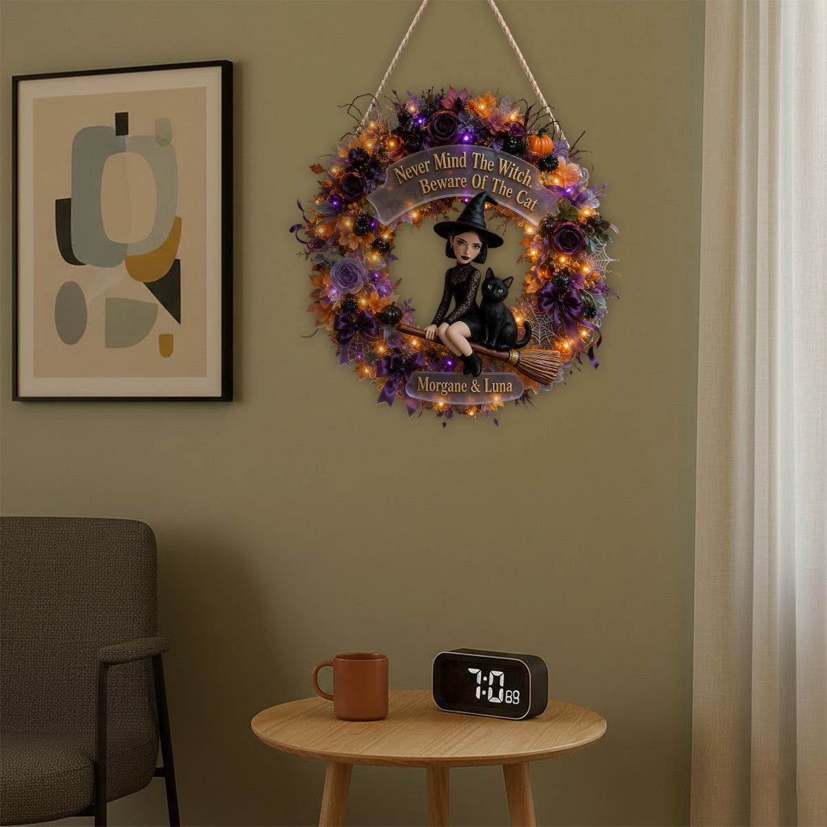 The Witch Is In - Personalized Witch LED Light Acrylic Sign
