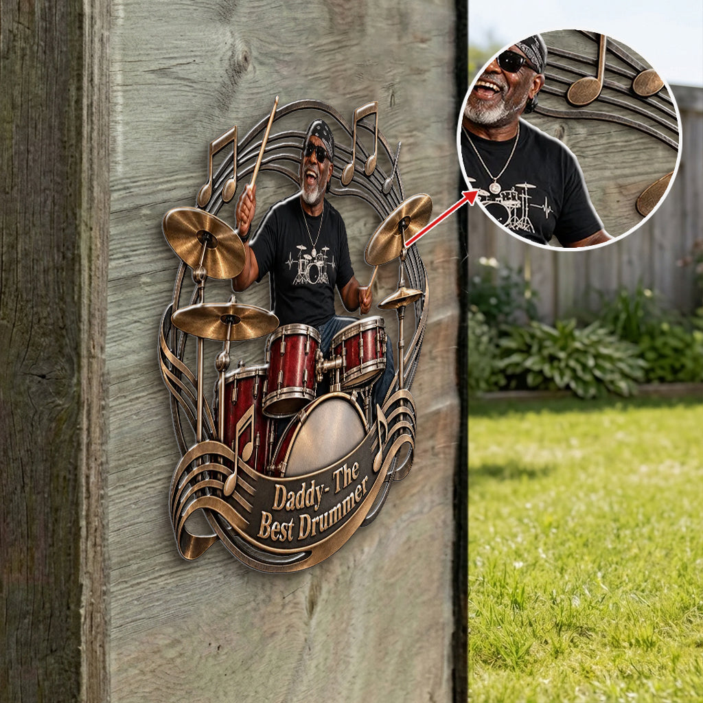 Drumer Gift - Personalized Drummer 3D Printed Cut Metal Sign