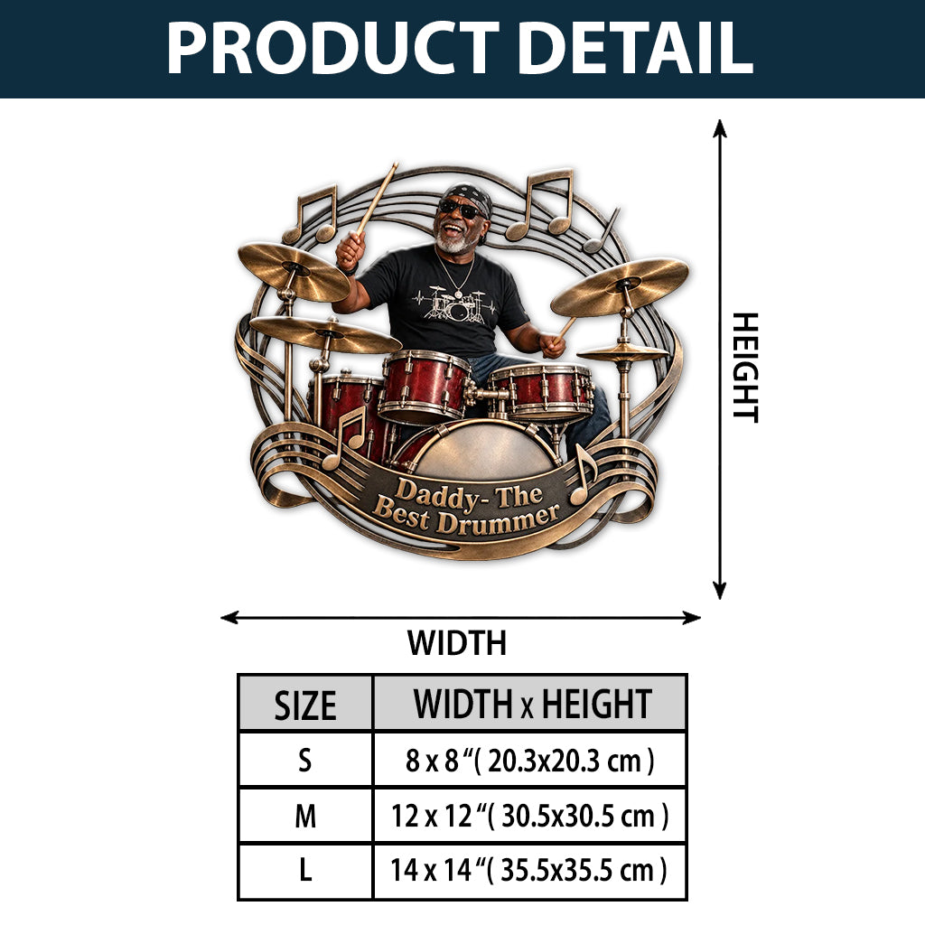 Drumer Gift - Personalized Drummer 3D Printed Cut Metal Sign