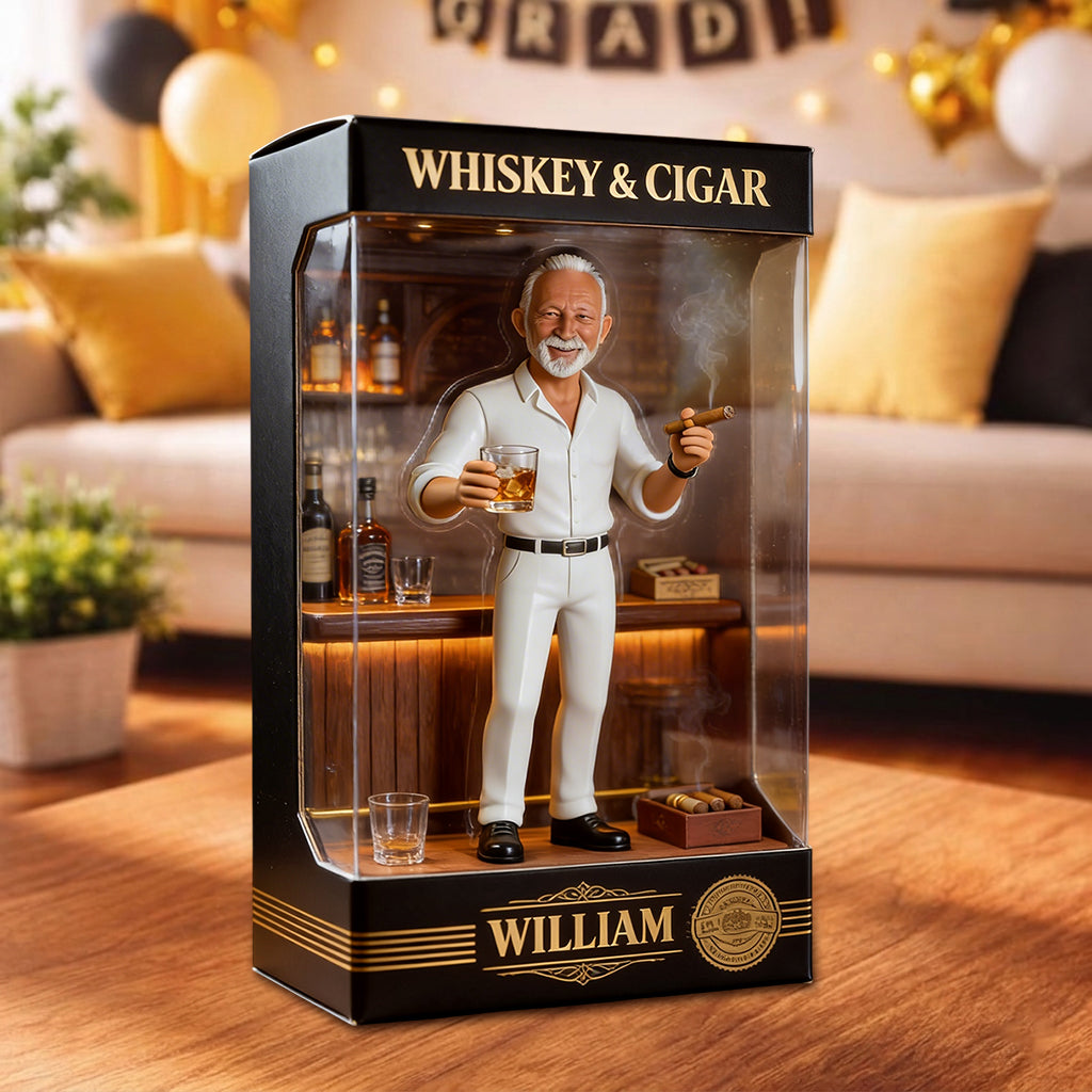 Whiskey And Cigar - Personalized Whisky Acrylic Display Box