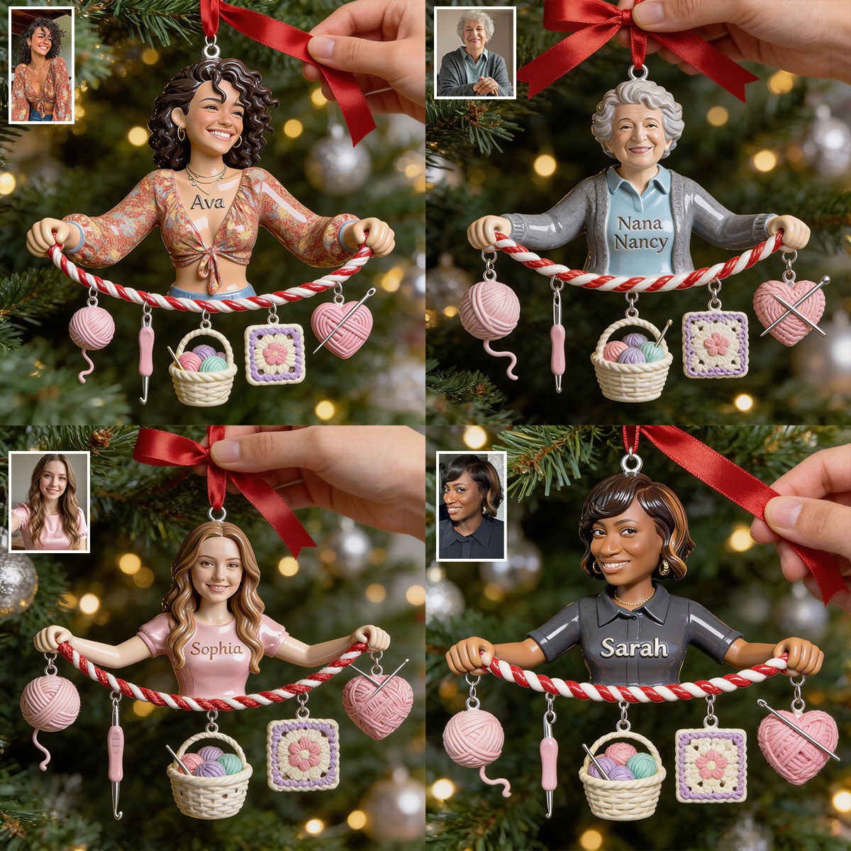 Love Crochet - Personalized Crocheting Ornament With Charm
