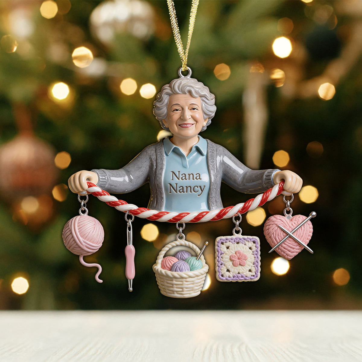 Love Crochet - Personalized Crocheting Ornament With Charm
