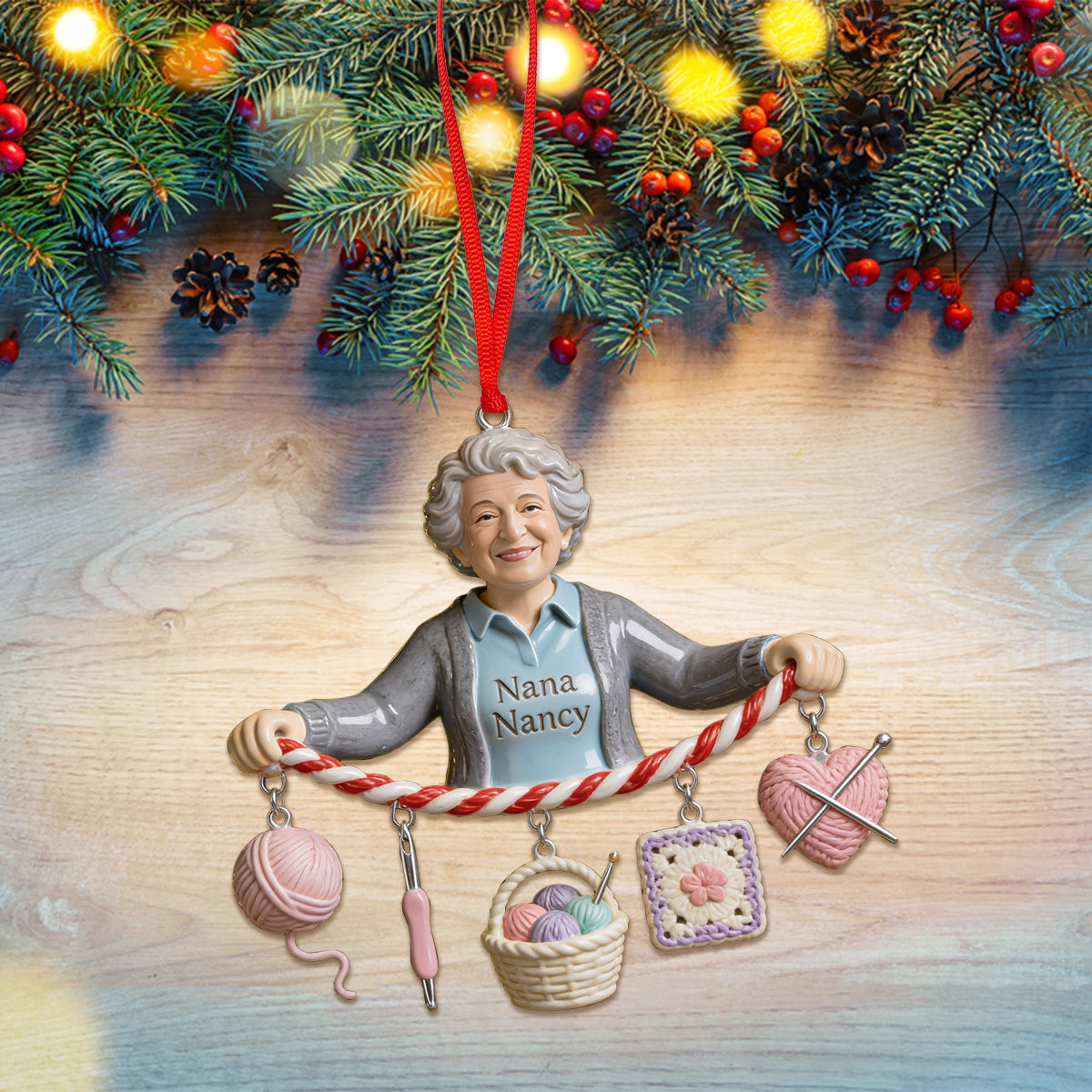 Love Crochet - Personalized Crocheting Ornament With Charm