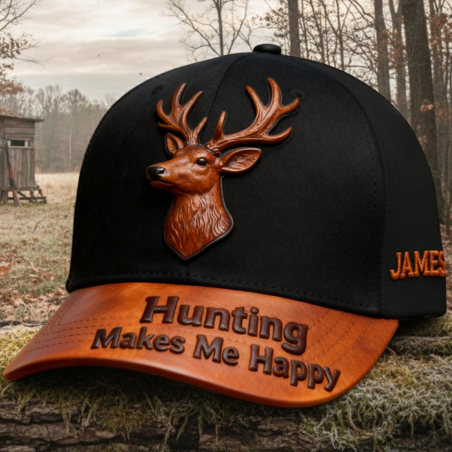 Hunting Makes Me Happy - Personalized Hunting Classic Cap