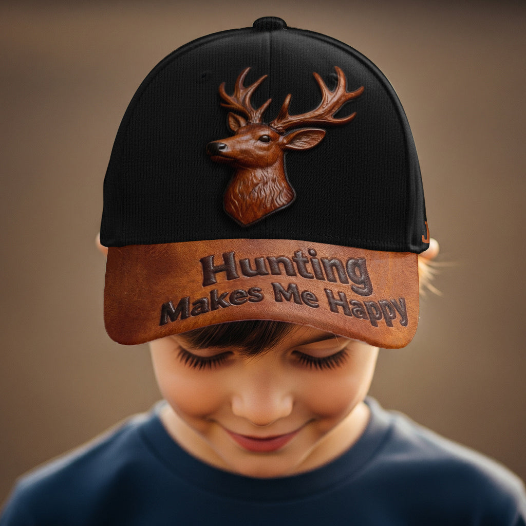 Hunting Makes Me Happy - Personalized Hunting Classic Cap