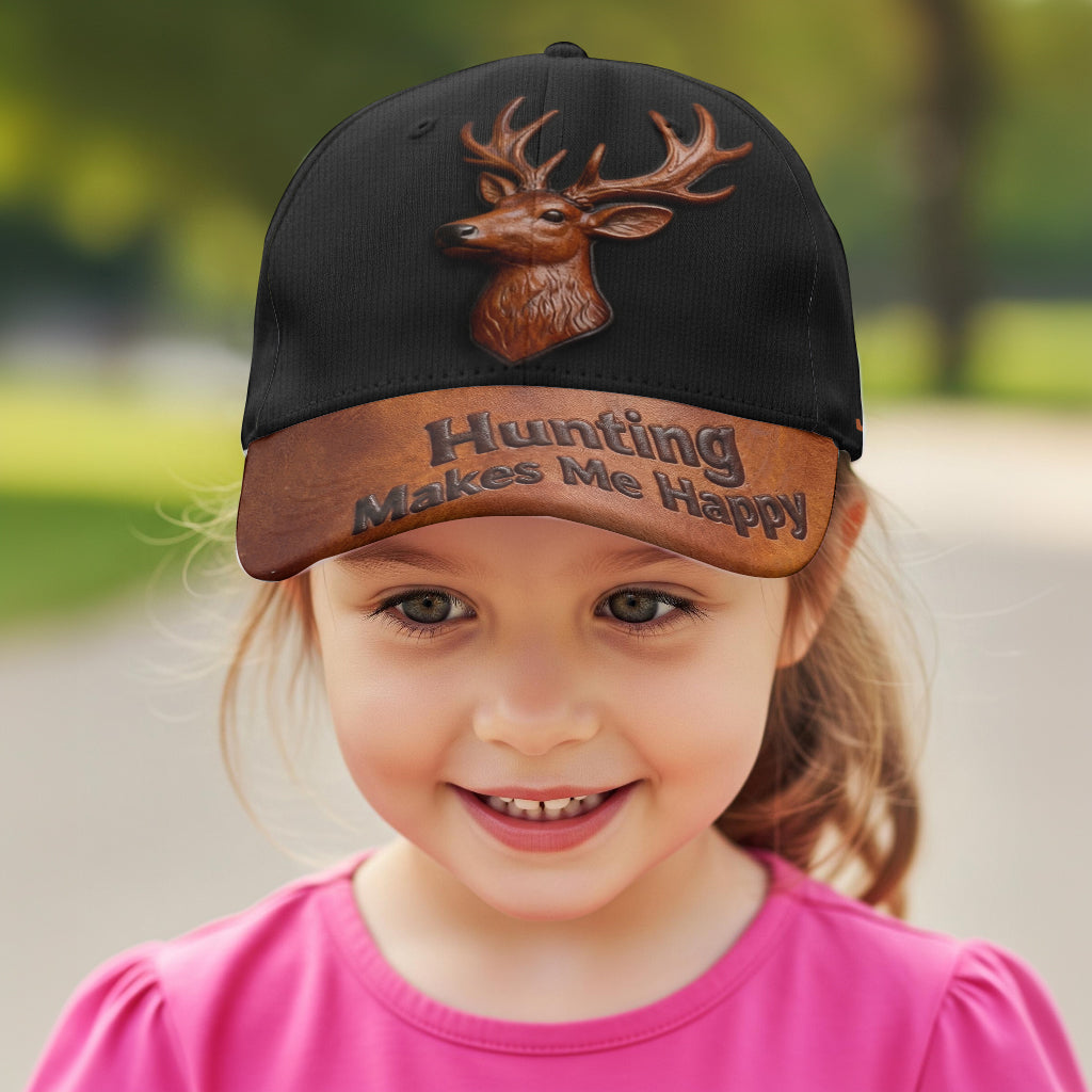 Hunting Makes Me Happy - Personalized Hunting Classic Cap