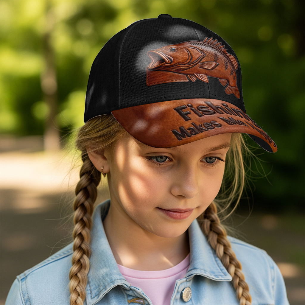 Fishing Makes Me Happy - Personalized Fishing Classic Cap