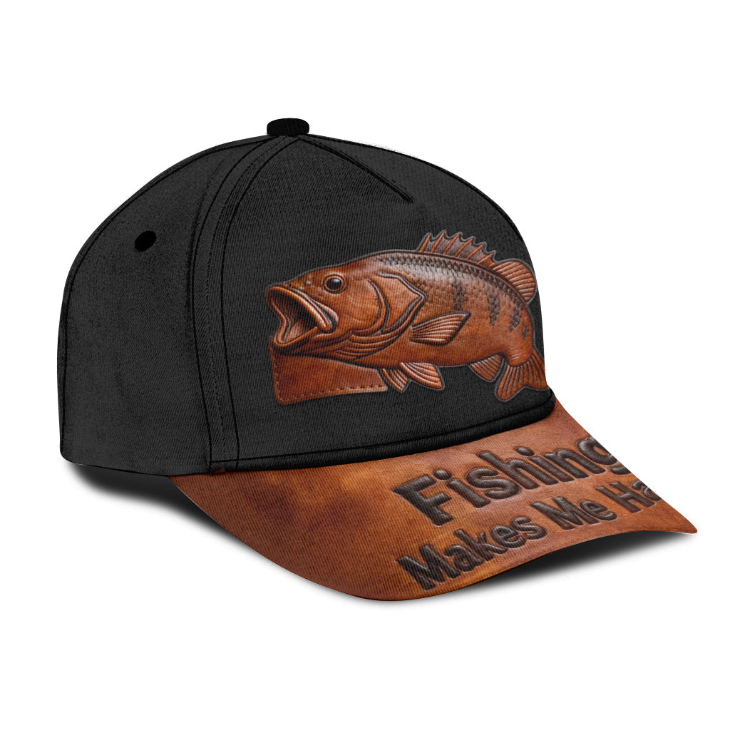 Fishing Makes Me Happy - Personalized Fishing Classic Cap