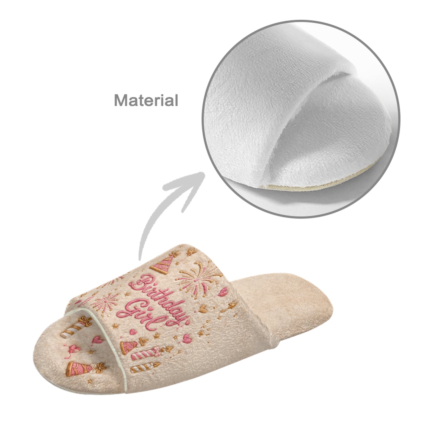 Any Photo Birthday Gift - Personalized Birthday Open-Toe Slippers