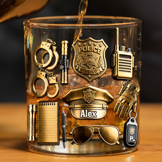 Police Officer - Personalized Police Officer Whiskey Glass