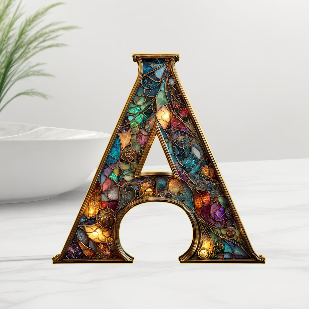 Colorful Initial - Personalized Family Acrylic LED Night Light