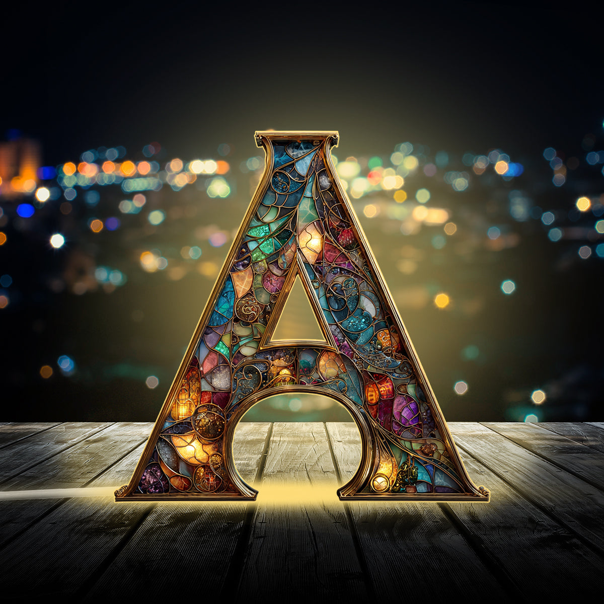 Colorful Initial - Personalized Family Acrylic LED Night Light