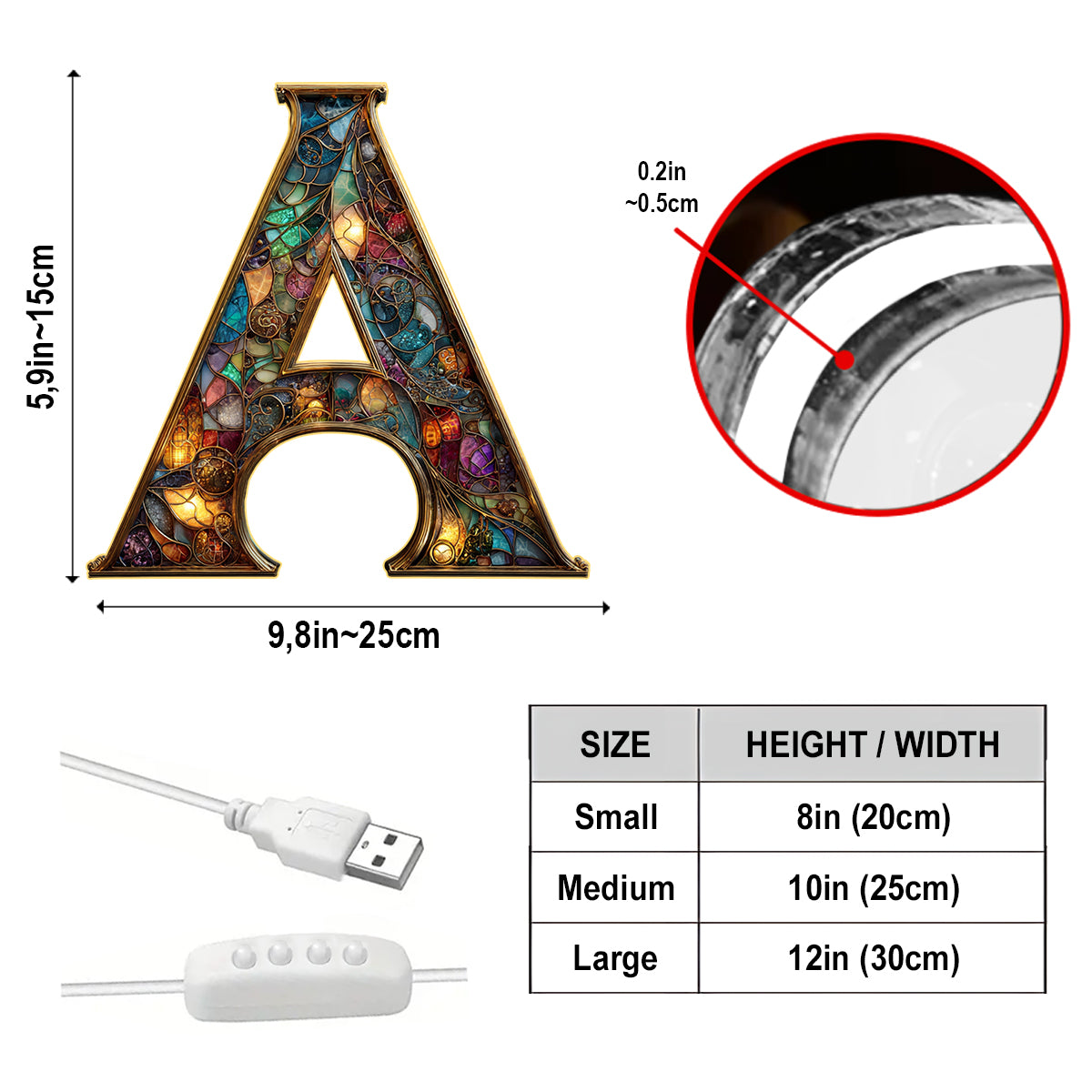 Colorful Initial - Personalized Family Acrylic LED Night Light