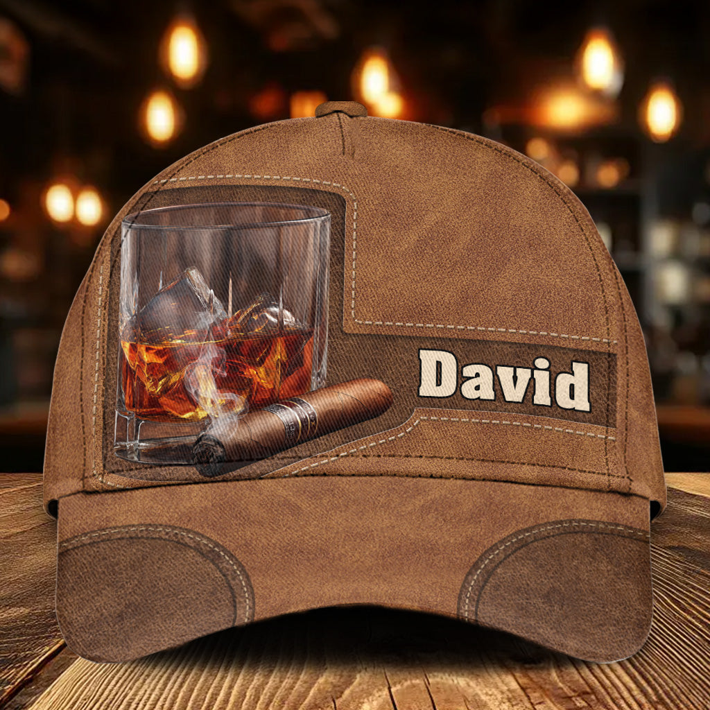 Whiskey, Rum, And Cigar - Personalized Liquor Classic Cap