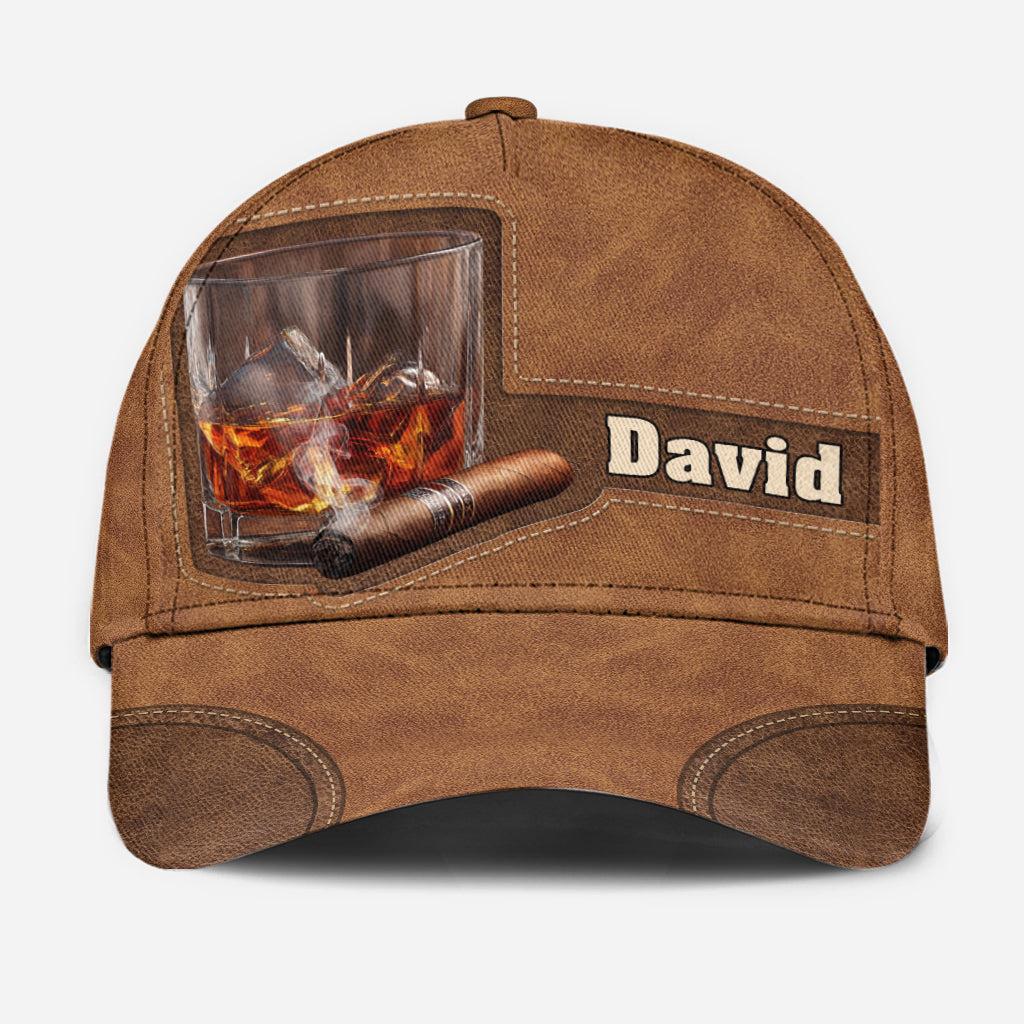 Whiskey, Rum, And Cigar - Personalized Liquor Classic Cap