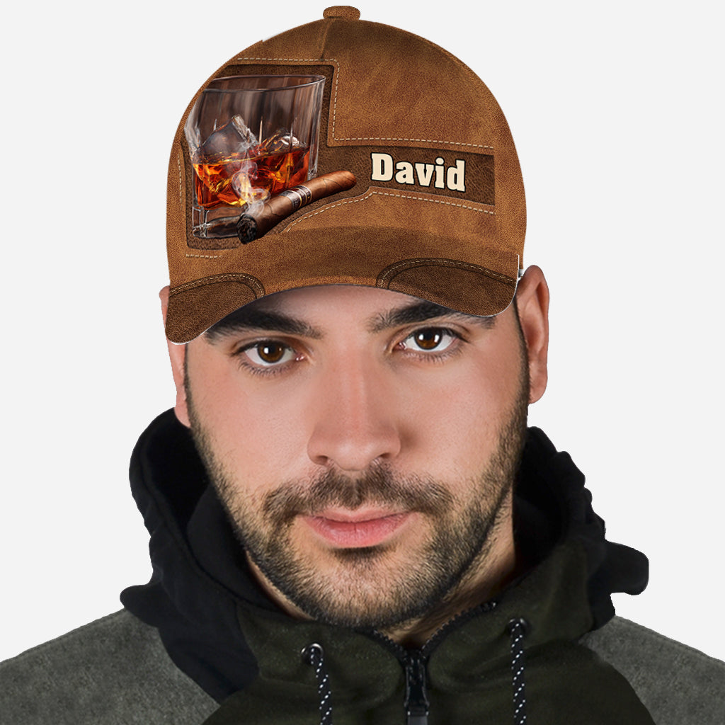 Whiskey, Rum, And Cigar - Personalized Liquor Classic Cap
