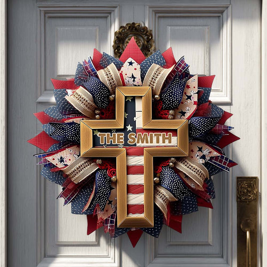 God Bless The American - Personalized Christian Custom Shaped Wood Sign