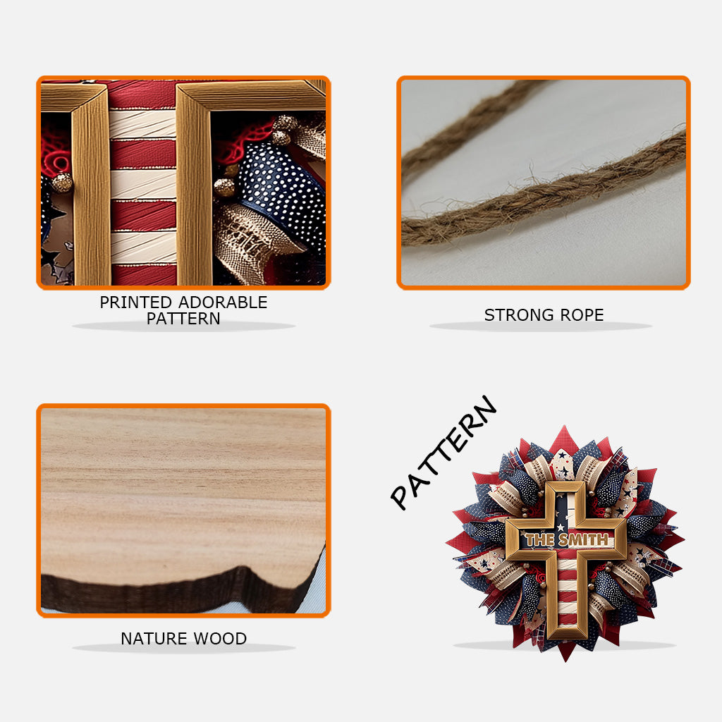 God Bless The American - Personalized Christian Custom Shaped Wood Sign