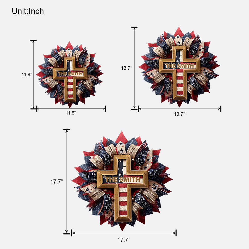 God Bless The American - Personalized Christian Custom Shaped Wood Sign