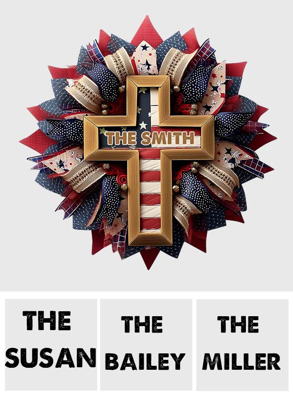 God Bless The American - Personalized Christian Custom Shaped Wood Sign