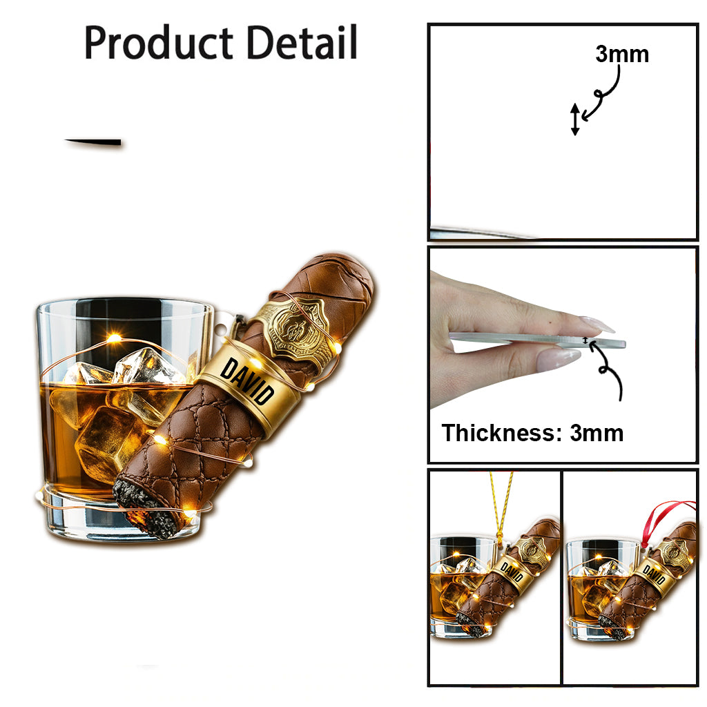 Whiskey & Cigar - Personalized Whisky Ornament