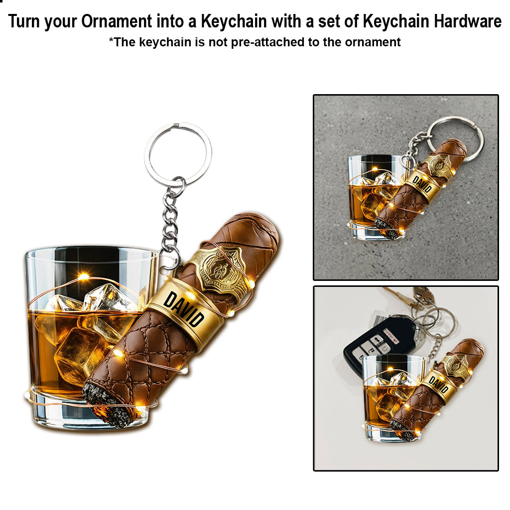 Whiskey & Cigar - Personalized Whisky Ornament