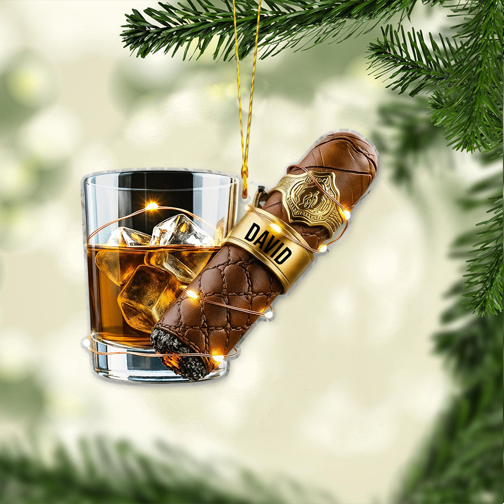 Whiskey & Cigar - Personalized Whisky Ornament