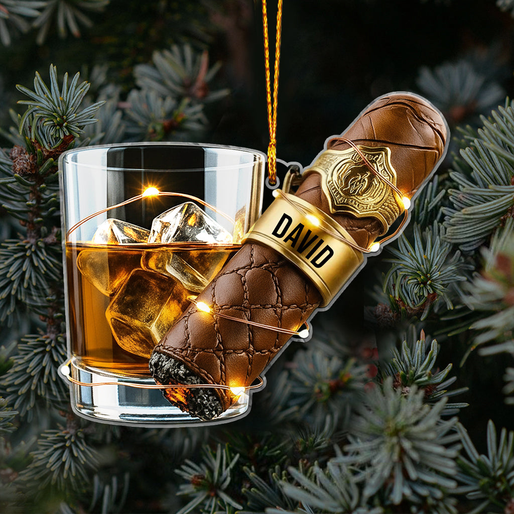 Whiskey & Cigar - Personalized Whisky Ornament