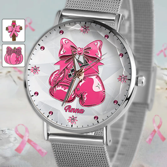 Faith Hope Love - Personalized Breast Cancer Awareness Women Hand Watch