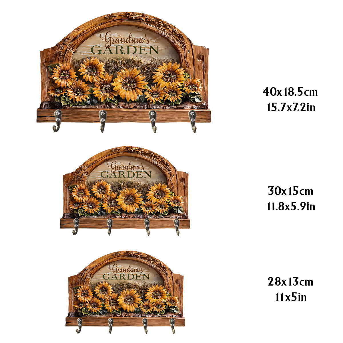 Grandma's / Mom's Garden - Personalized Grandma Custom Shaped Key Rack