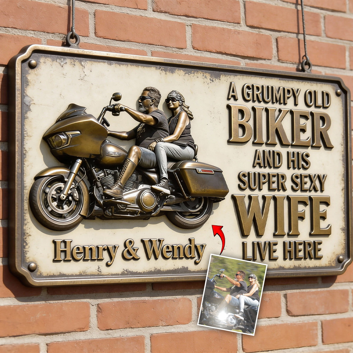 Custom Any Photo - Personalized Biker Cut Metal Sign