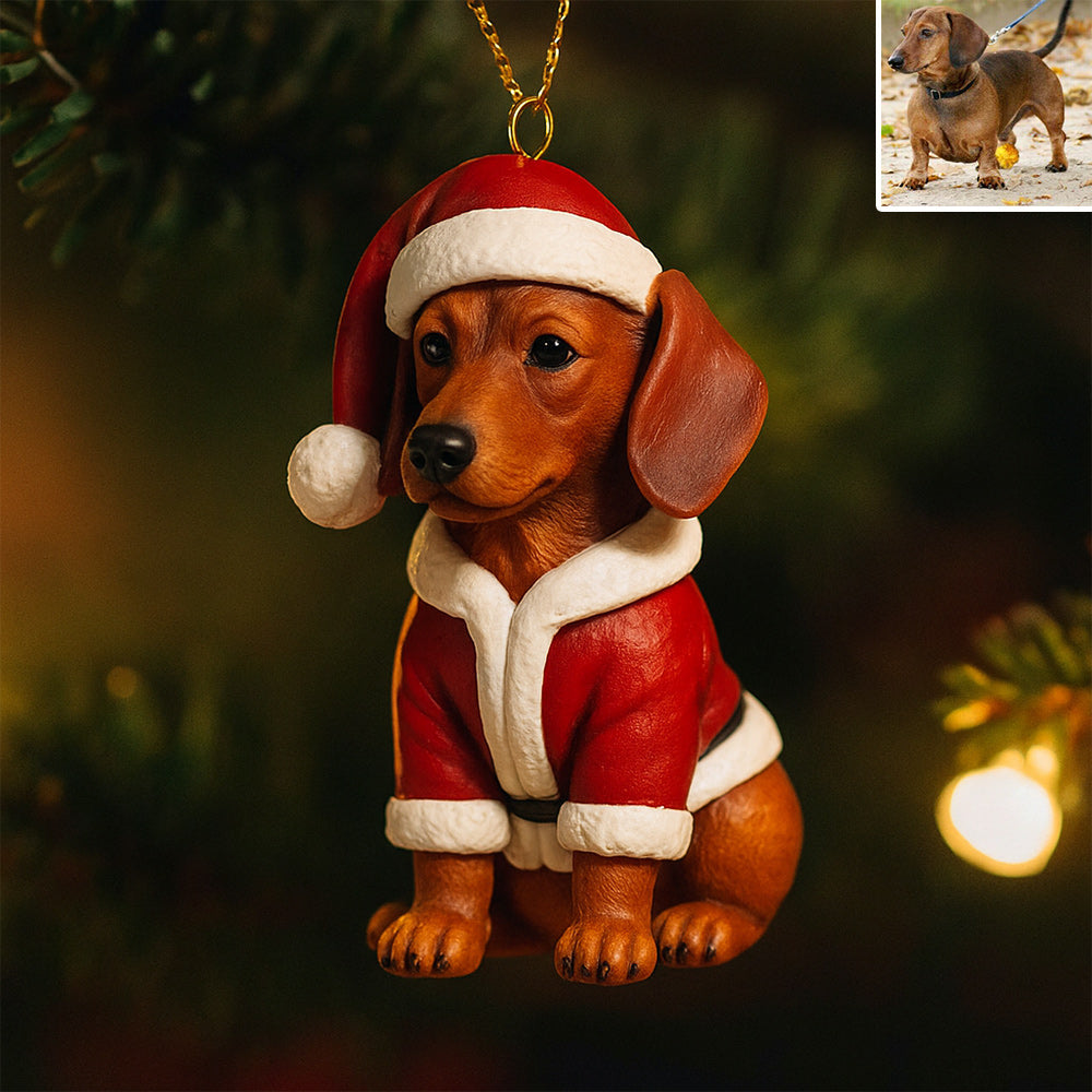 Furry And Bright - Personalized Dachshund Dog Custom Made 3D Minifigure Ornament